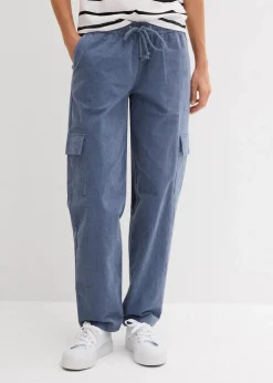 bonprix Bekleidung·Kleider|Hosen|Cordhose im Barrel-Shape rauchblau