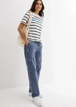bonprix Bekleidung·Kleider|Hosen|Cordhose im Barrel-Shape rauchblau