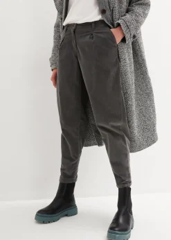 bonprix Bekleidung·Kleider|Hosen|Cordhose mit Bio-Baumwolle, Balloon-Fit dunkelgrau