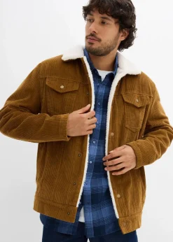 Cord-Jacke mit Teddyfutter|bonprix