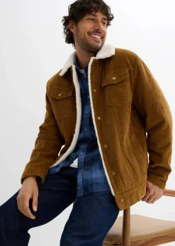 Cord-Jacke mit Teddyfutter|bonprix
