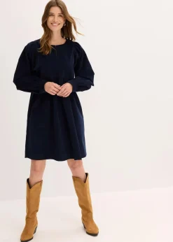 bonprix Bekleidung·Pullover & Strickjacken|Kleider|Cordkleid aus Baumwolle tintenblau
