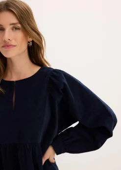 bonprix Bekleidung·Pullover & Strickjacken|Kleider|Cordkleid aus Baumwolle tintenblau