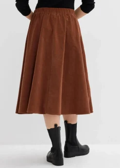 bonprix Röcke|Bekleidung·Sportbekleidung|Cordrock aus Baumwoll-Mix ziegelbraun