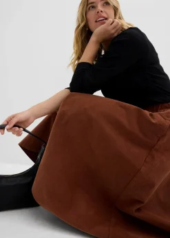 bonprix Röcke|Bekleidung·Sportbekleidung|Cordrock aus Baumwoll-Mix ziegelbraun