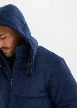 Cord-Steppjacke mit abnehmbarer Kapuze|bonprix Discount