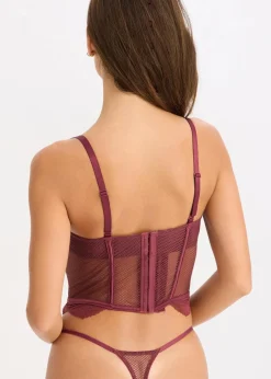 bonprix Große Cups D-H|Dessous|Corsage mit edler Spitze burgunderrot