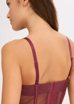 bonprix Große Cups D-H|Dessous|Corsage mit edler Spitze burgunderrot