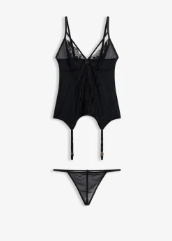 Corsage mit Strapshaltern und String (2-tlg.Set)|bonprix New