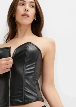 Corsage+String aus Lederimitat (2-tlg.Set)|bonprix Online