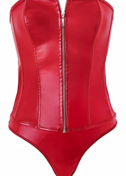 Corsage+String aus Lederimitat (2-tlg.Set)|bonprix Hot