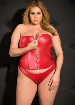 Corsage+String aus Lederimitat (2-tlg.Set)|bonprix Hot