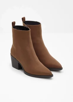 bonprix Stiefeletten|Cowboy-Boots mit Blockabsatz gewürzbraun