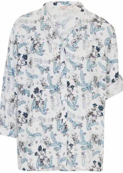 bonprix Bekleidung·Jacken & Mäntel|Blusen & Tuniken|Crinkle-Bluse aus fließender Viskose wollweiß geblümt