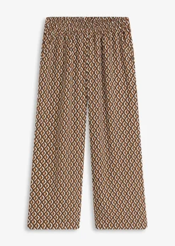 bonprix Bekleidung·Kleider|Nachhaltigere Materialien|Culotte mokkabraun/schwarz graphisch bedruckt