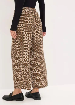 bonprix Bekleidung·Kleider|Nachhaltigere Materialien|Culotte mokkabraun/schwarz graphisch bedruckt