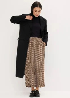 bonprix Bekleidung·Kleider|Nachhaltigere Materialien|Culotte mokkabraun/schwarz graphisch bedruckt