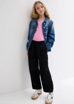 bonprix Mädchen 9-16 Jahre·Hosen & Leggings|Mädchen 2-8 Jahre·Nachhaltigere Materialien|Culotte aus Bio-Baumwolle mit elastischem Bund schwarz