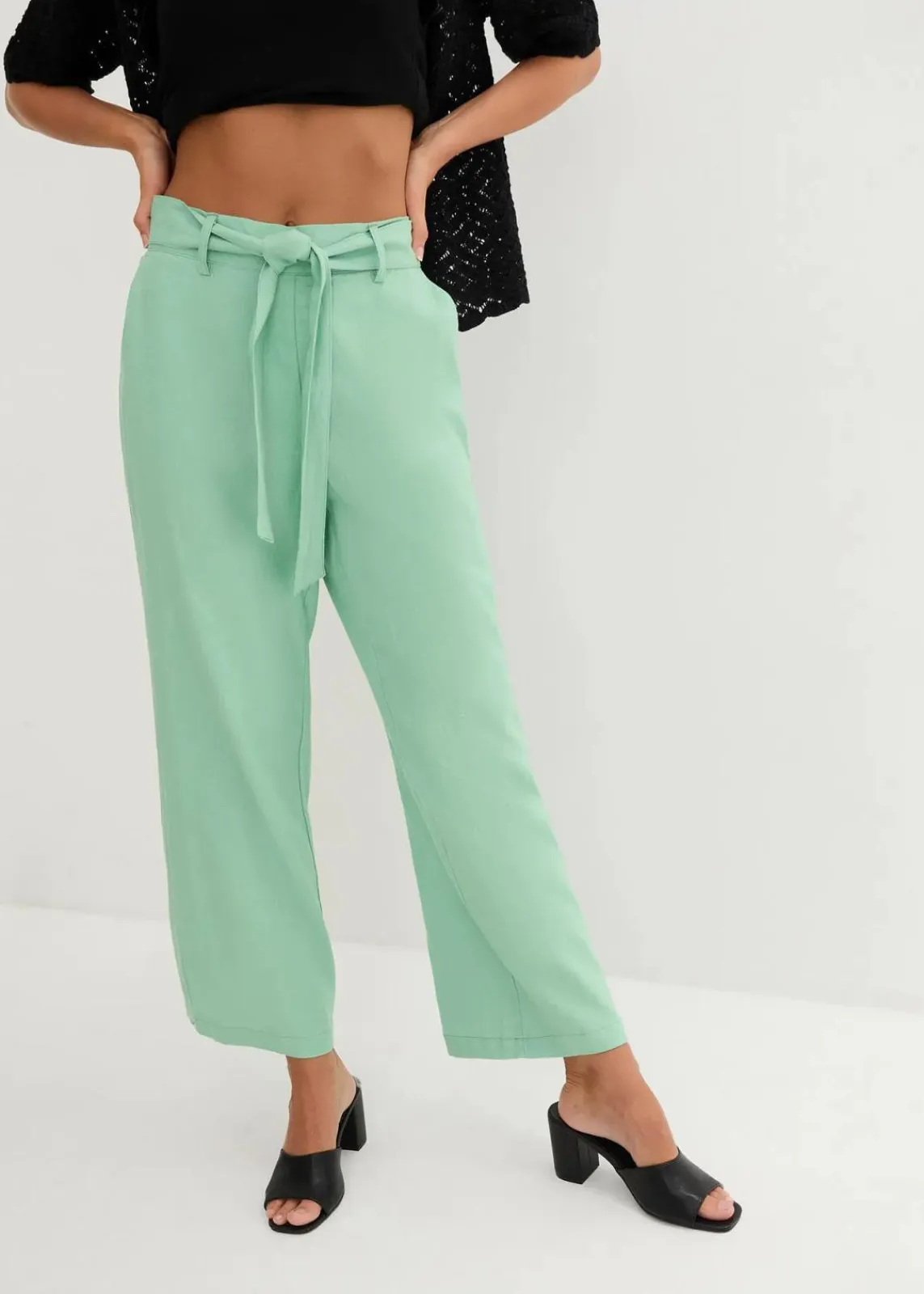 bonprix Bekleidung·Kleider|Hosen|Culotte aus luftigem Leinen-Mix mint
