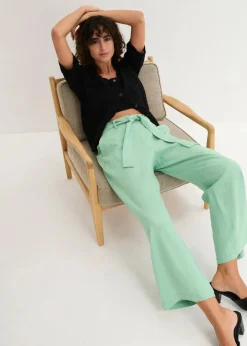 bonprix Bekleidung·Kleider|Hosen|Culotte aus luftigem Leinen-Mix mint