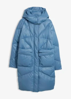 bonprix Bekleidung·Hosen|Nachhaltigere Materialien|Daunenmantel mit recycelten Daunen, wasserabweisend wellenblau