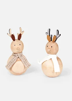 bonprix Wohnaccessoires|Weihnachtsdeko & -Textilien·Beleuchtung|Deko-Figur Elch (2er Pack) natur