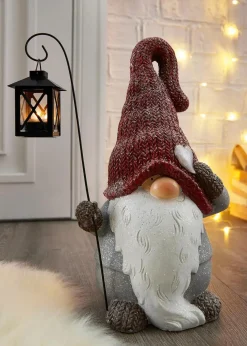 bonprix Wohnaccessoires|Weihnachtsdeko & -Textilien·Dekoration|Deko-Figur mit Laterne rot/grau