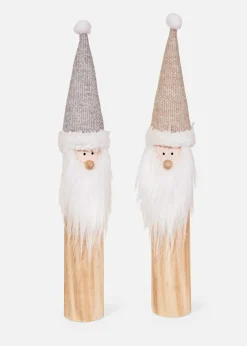 bonprix Wohnaccessoires|Weihnachtsdeko & -Textilien·Beleuchtung|Deko-Figur Wichtel (2er Pack) grau/weiß/natur