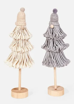 bonprix Wohnaccessoires|Weihnachtsdeko & -Textilien·Beleuchtung|Deko-Figur Wichtel in Zotteloptik (2er Pack) creme/grau