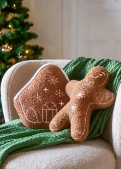 bonprix Kissen & Tagesdecken|Kissenbezüge|Dekokissen Lebkuchenhaus braun