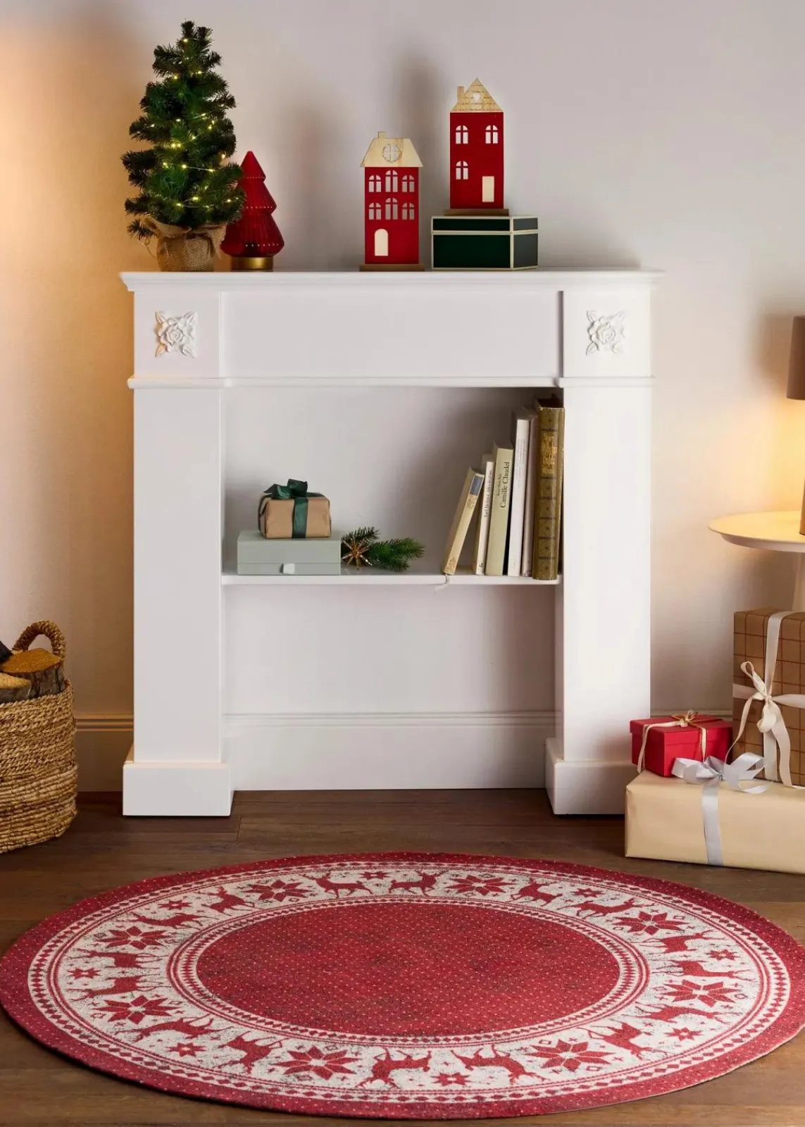 bonprix Wohnaccessoires|Weihnachtsdeko & -Textilien·Beleuchtung|Deko-Objekt Häuser (2er Pack) dunkelrot/natur