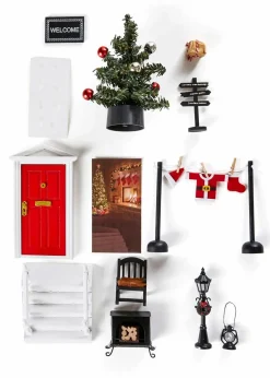 bonprix Sehr Beliebt|Wohnaccessoires|Deko-Objekt Minatur Wichteltür mit Zubehör (20-tlg.Set) rot/schwarz/dunkelgrün