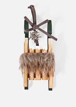 bonprix Wohnaccessoires|Weihnachtsdeko & -Textilien·Beleuchtung|Deko-Objekt Schlitten natur