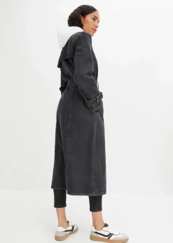 bonprix Jacken & Mäntel|Bekleidung·Hosen|Denim Trenchcoat grau denim