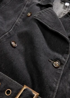 bonprix Jacken & Mäntel|Bekleidung·Hosen|Denim Trenchcoat grau denim