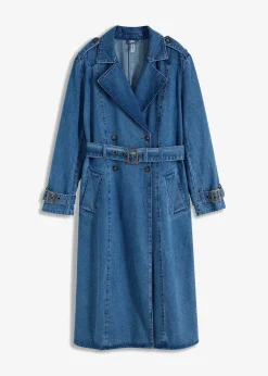 bonprix Bekleidung·Hosen|Jacken & Mäntel|Denim Trenchcoat mittelblau denim