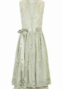 bonprix Kleider|Kurzgrößen|Dirndl mit Jacquard und Stickerei (2-tlg.Set) seegras