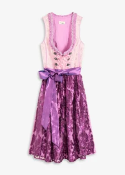 bonprix Bekleidung·Pullover & Strickjacken|Kleider|Dirndl mit Pailletten Schürze (2-tlg.Set) helllila/pfingstrose/beere