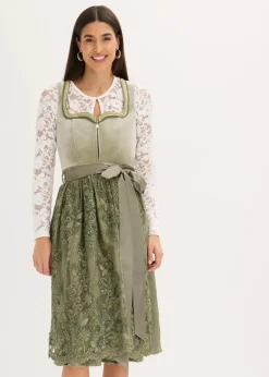 bonprix Bekleidung·Pullover & Strickjacken|Kleider|Dirndl mit Pailletten Schürze (2-tlg.Set) moosgrün/champagner