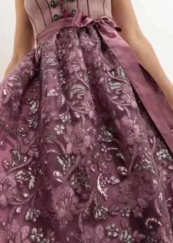 bonprix Bekleidung·Pullover & Strickjacken|Kleider|Dirndl mit Pailletten-Schürze rosenholzgemustert