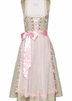 bonprix Bekleidung·Pullover & Strickjacken|Kleider|Dirndl mit Perlen (2-tlg.Set) new khaki/hellrosa/puderrosa bedruckt