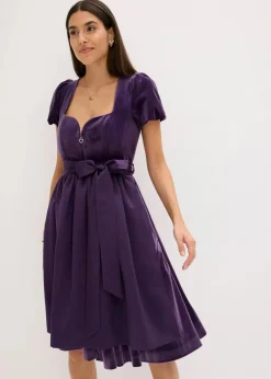 bonprix Bekleidung·Pullover & Strickjacken|Kleider|Dirndl und Schürze (2-tlg.Set) dunkellila