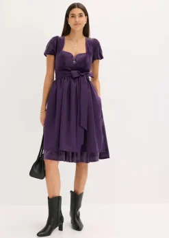 bonprix Bekleidung·Pullover & Strickjacken|Kleider|Dirndl und Schürze (2-tlg.Set) dunkellila