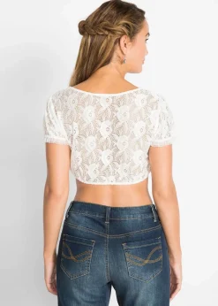 bonprix Bekleidung·Jacken & Mäntel|Blusen & Tuniken|Dirndlbluse aus Spitze weiß