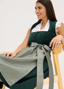 bonprix Bekleidung·Jacken & Mäntel|Blusen & Tuniken|Dirndlbluse mit Stehkragen und Rüschen-Ärmel weiß