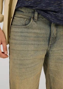 Dirty Washed Stretch-Jeans-Bermuda, Regular Fit|bonprix Outlet