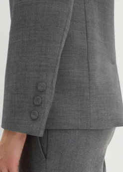 bonprix Bekleidung·Basics|Blazer|Doppelreihiger Wollblazer mittelgrau meliert