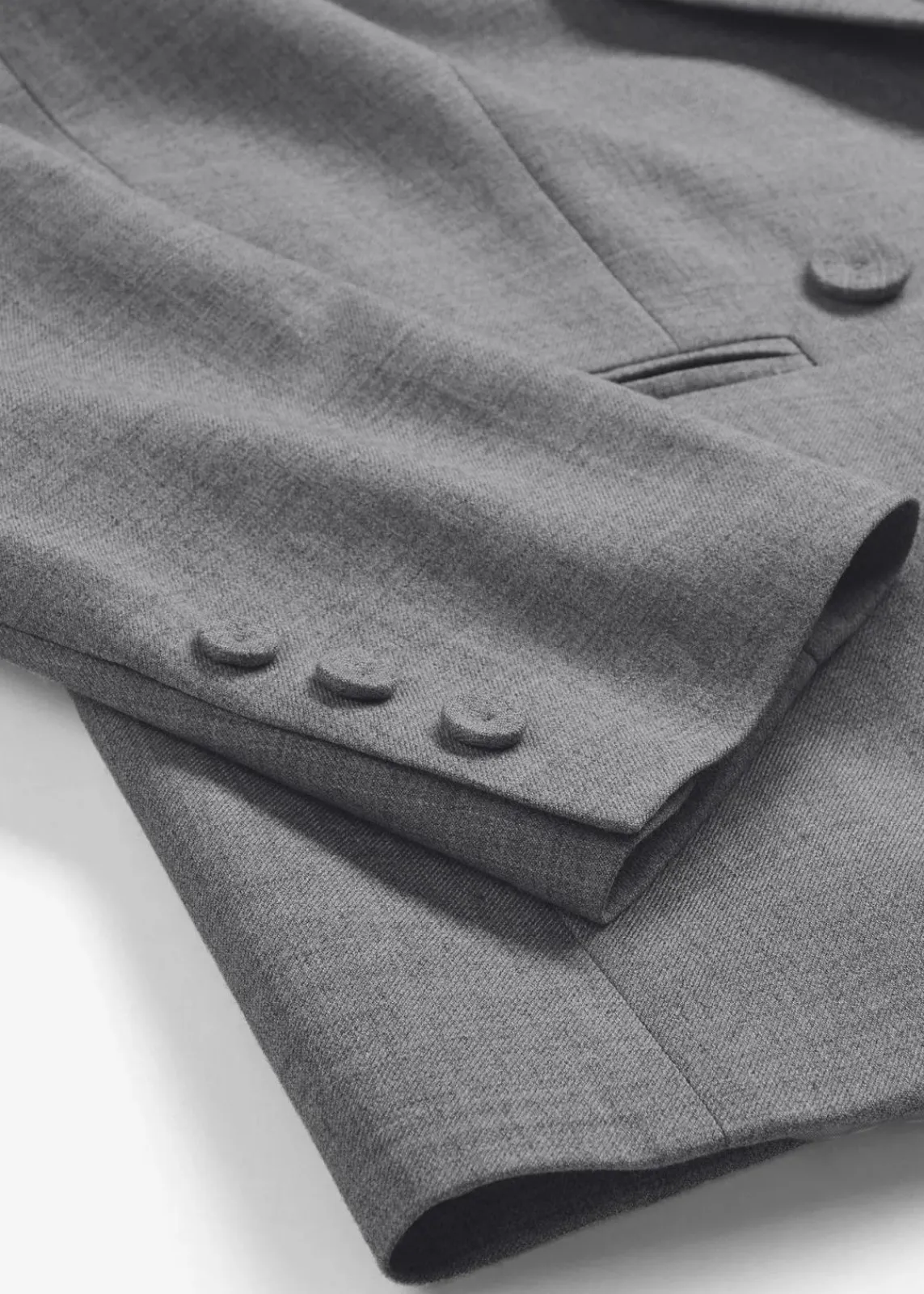 bonprix Bekleidung·Basics|Blazer|Doppelreihiger Wollblazer mittelgrau meliert