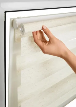 bonprix Rollos|Doppelrollo in Leinen-Optik natur