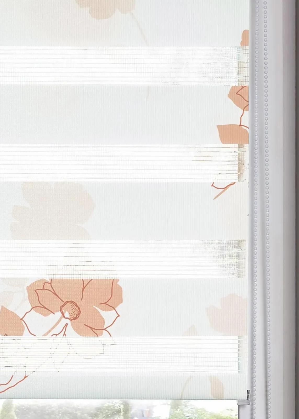 bonprix Rollos|Doppelrollo mit Blumenmuster apricot